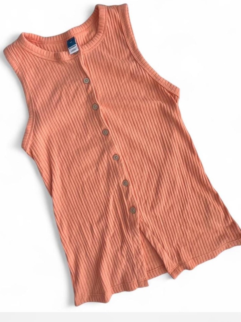 Old Navy Ribbed Button-Front Tank Top - Peach